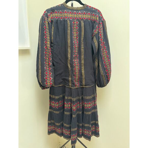 Anthropologie Mes Demoiselles Montserrat Dress Embroidered Puff Sleeves Midi NWT - Picture 10 of 15